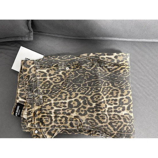 Jeans baggy vita alta leopardato donna – pantaloni oversize Y2K da strada con tasche casual 2025