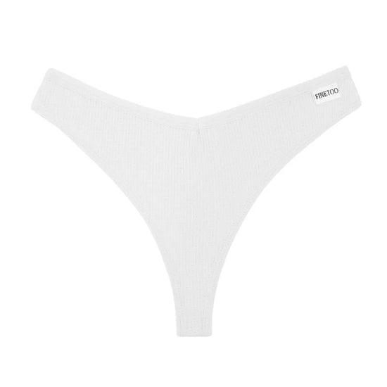 Set 3 pezzi perizomi donna G-string in cotone waffle a vita bassa – underwear sexy comfort quotidiano
