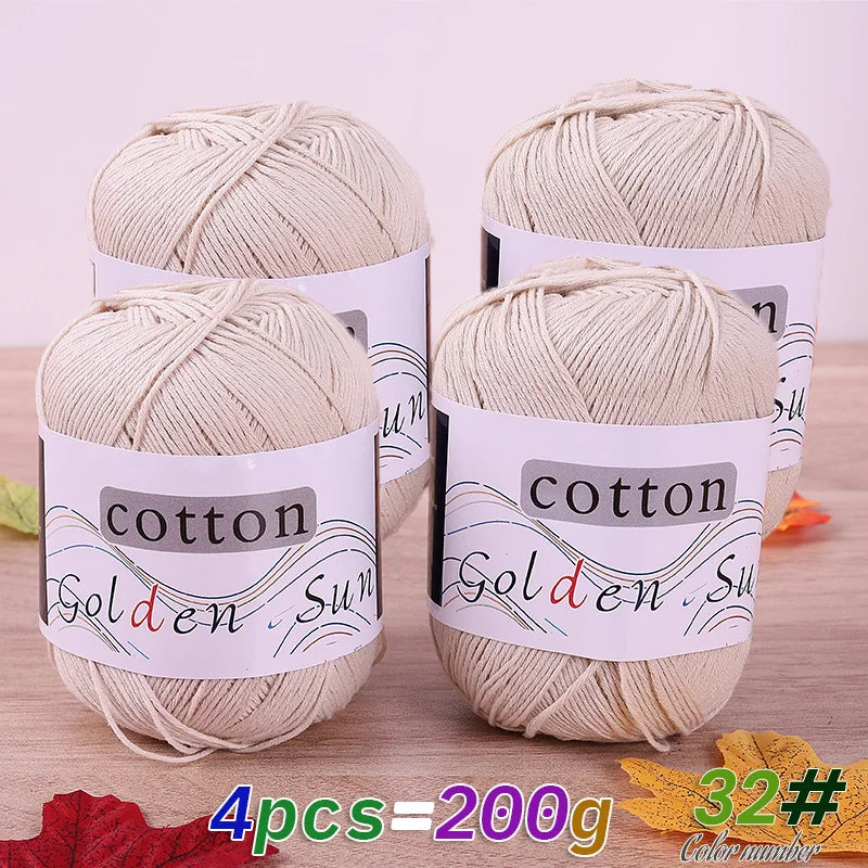 Filato in cotone 100% 200 g – filo medio-fino per uncinetto / knitting: maglioni, cappelli, copertine fai-da-te