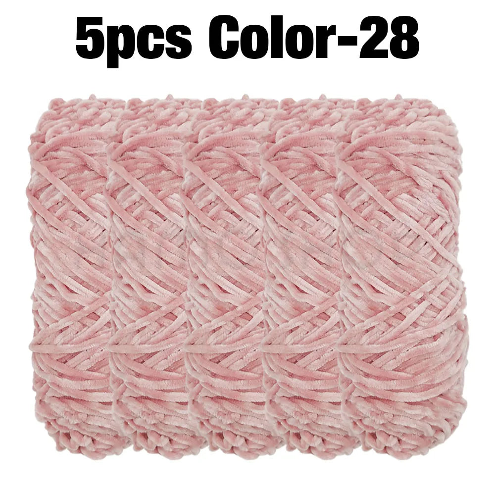 Set 5 rotoli filato ciniglia velluto 100 g – filo morbido e caldo per coperta, maglione, cuscini, DIY