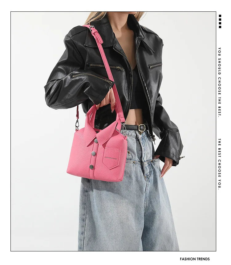 Borsa compatta quadrata in PU – shoulder / crossbody bag con zip, design elegante e di qualità per donna 2025