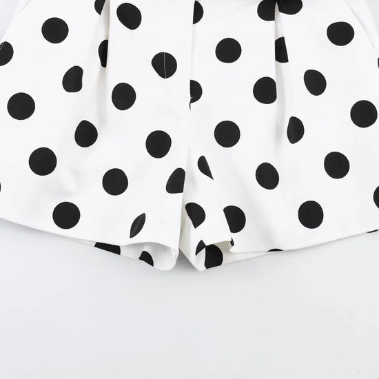 Shorts Donna a Pois Vita Alta – Pantaloncini Estivi Casual Chic