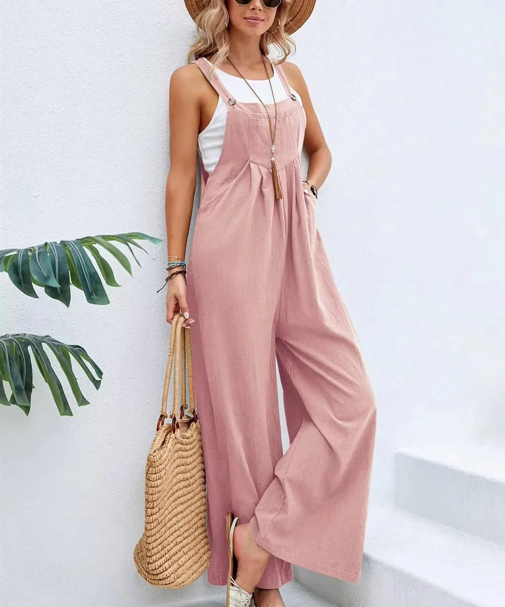 Salopette donna larga a gamba ampia – oversize casual elegante
