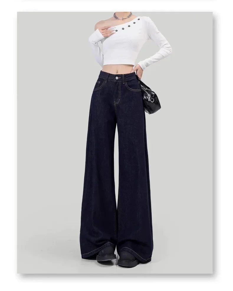 Jeans donna vita alta loose fit – Gamba dritta / wide-leg elegante per l’autunno / inverno