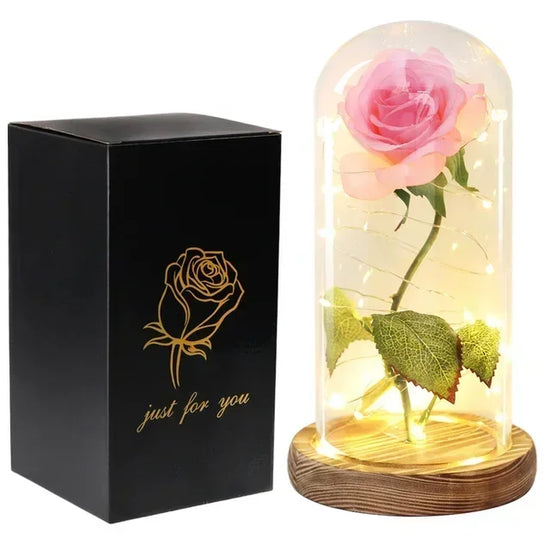 Rosa Eterna in Vetro Beauty & Beast – Regalo Romantico San Valentino