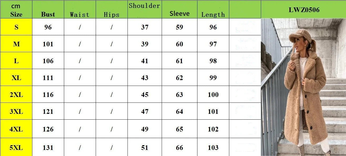 Cappotto lungo donna in fleece oversize 2025 – stile plus-size, caldo e raffinato per autunno/inverno