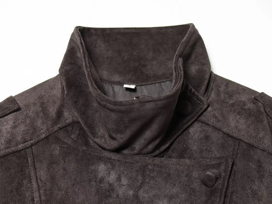 Giacca Effetto Camoscio Donna con Collo Alto e Zip - immagine 10