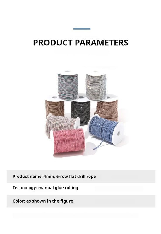 Cordino strass 4 mm – 45 metri di decorazione cristallo/rhinestone per abiti, scarpe, borse e fai-da-te