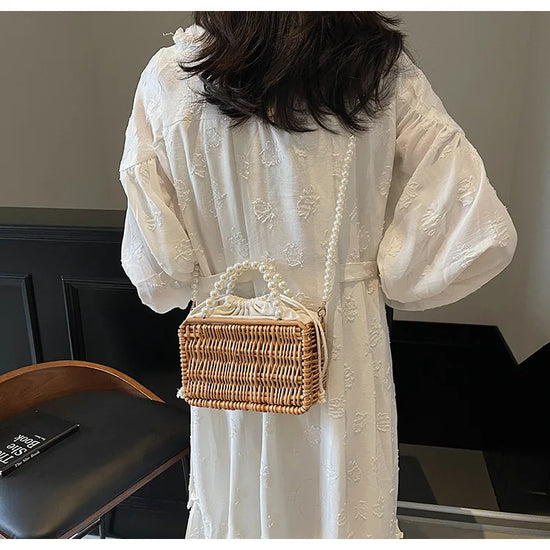 Borsa in Paglia con Perle Donna – Stile Boho Chic Estivo