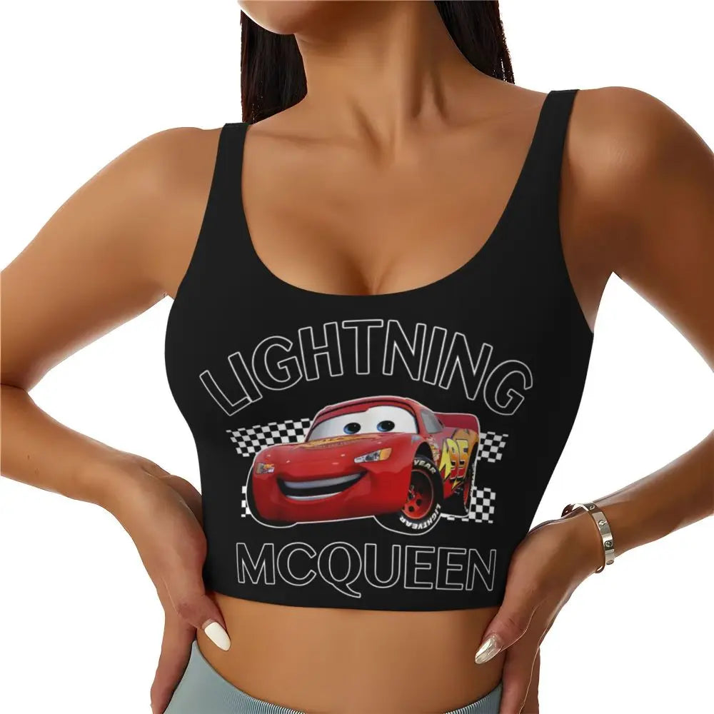 Maglia cars SaettaMcQueen Donna | Cartoon Fitness Crop Top Cars