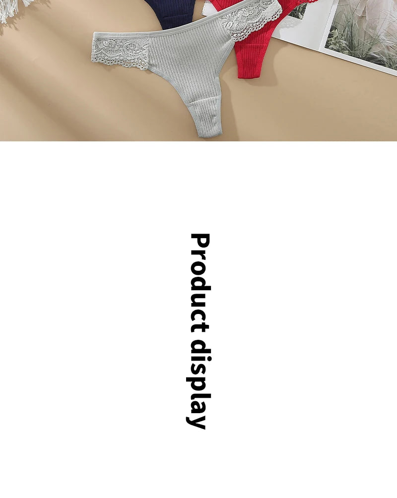 Set 3 pezzi G-string donna in cotone antibatterico – mutandine vita bassa traspiranti e asciugatura rapida, underwear comfort quotidiano