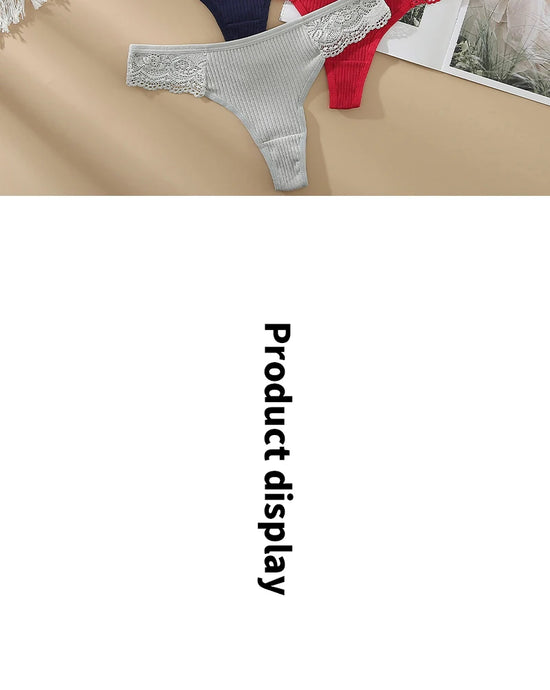 Set 3 pezzi G-string donna in cotone antibatterico – mutandine vita bassa traspiranti e asciugatura rapida, underwear comfort quotidiano