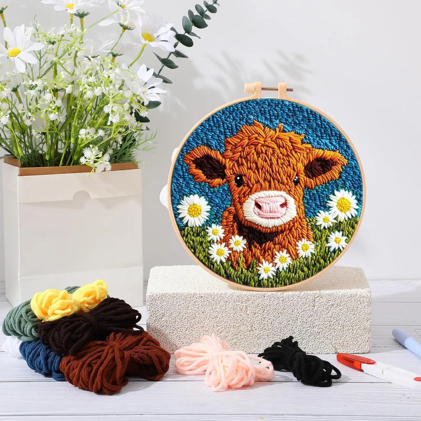 Kit Punch Needle Animali – Ricamo DIY Facile per Principianti