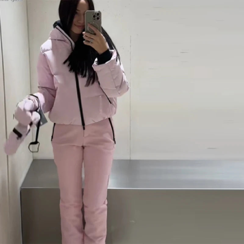 Completo da neve donna rosa: giacca, pantaloni o set