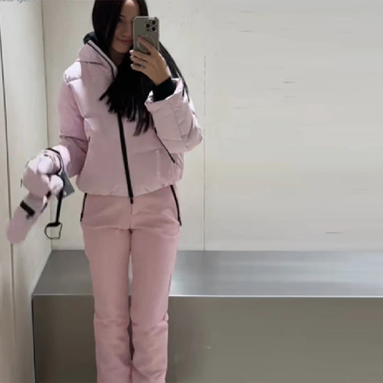 Completo da neve donna rosa: giacca, pantaloni o set