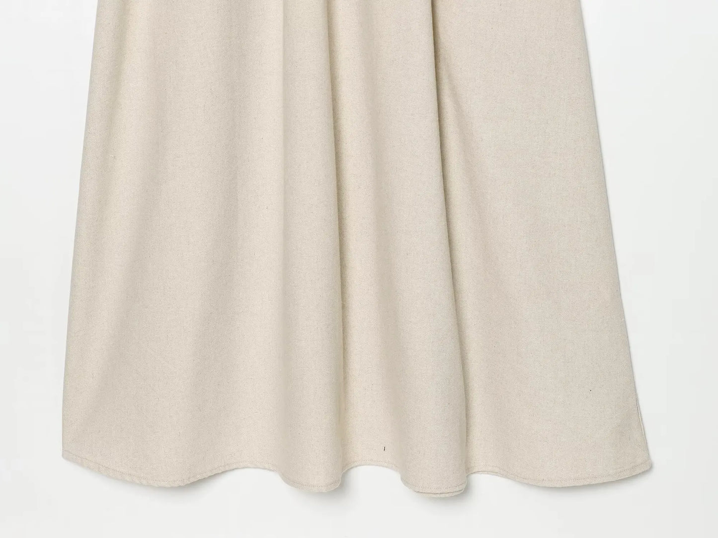 Abito Donna in Lino e Cotone – Vestito Beige Estivo con Scollo a V