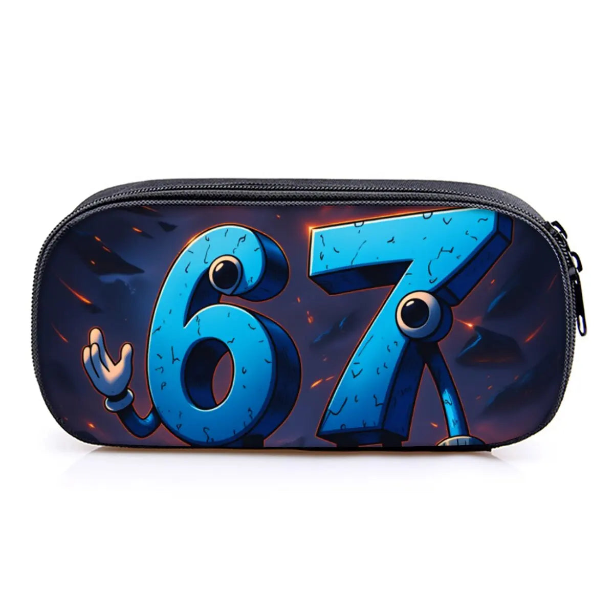 Hot Sales Colorful Number 67 Print Layered Pencil Case Quality 2D Flat Cartoon Pen Bag Best Gift for Boys/Girls School Supplies