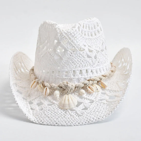 Cappello di Paglia Donna con Conchiglie – Stile Estate e Mare