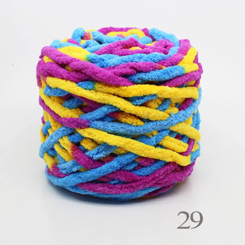 Set 4 pezzi filato chenille cotone 400 g – morbido “ice strip” per coperte, sciarpe e lavori fai-da-te