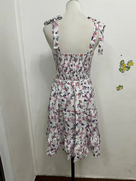 Abito mini estivo 2025 con stampa, scollo halter, spalline regolabili – Vestito donna fresco e unico