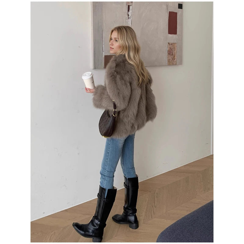 Cappotto donna in pelliccia sintetica dal taglio ampio