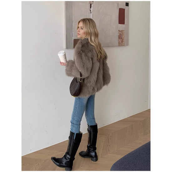 Cappotto donna in pelliccia sintetica dal taglio ampio
