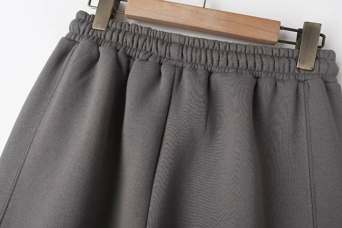 Completo donna autunnale con bomber corto e pantaloni palazzo vita alta – Outfit 2 pezzi