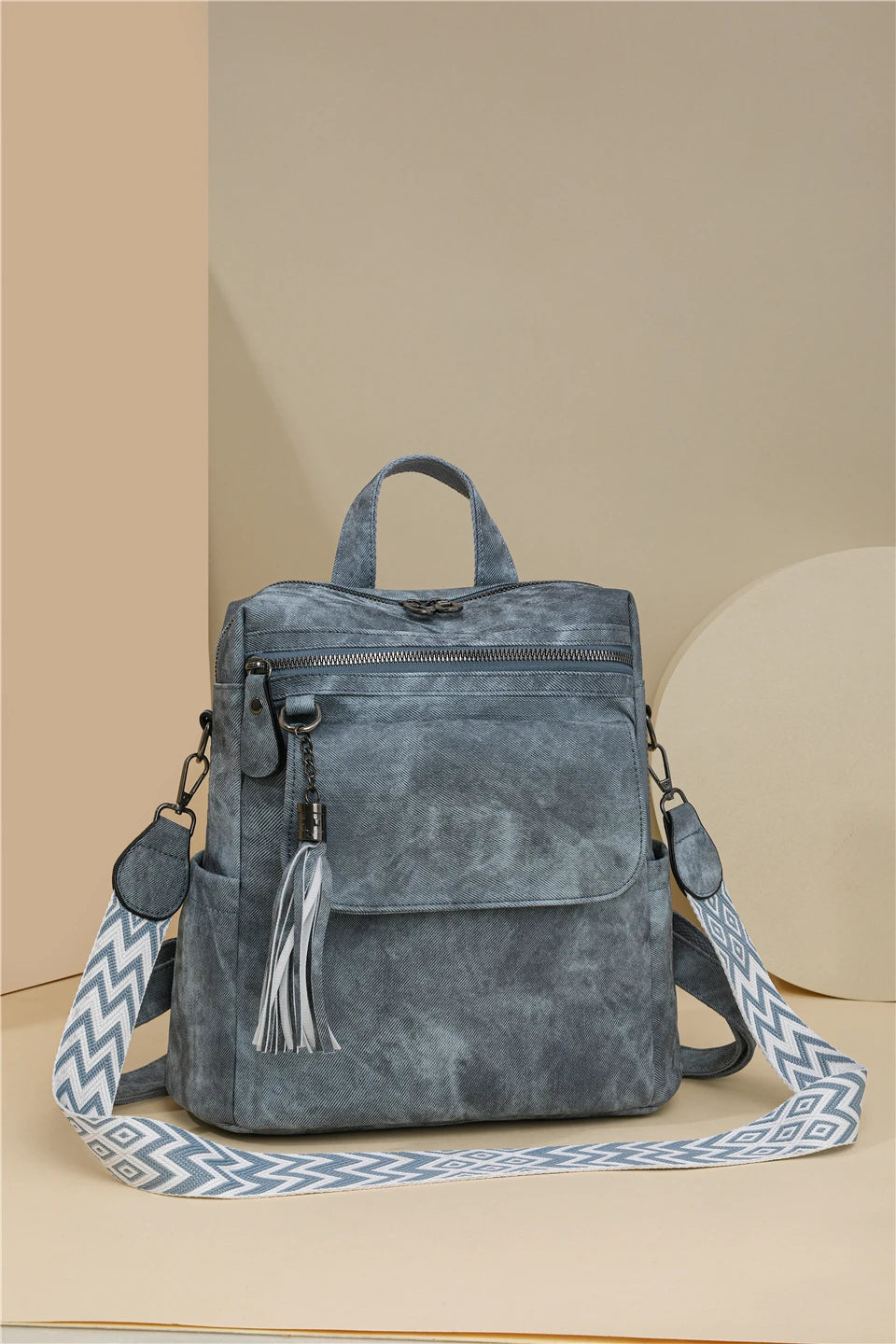 Zaino donna grande capacità in pelle simil-cuoio – daypack fashion da viaggio e scuola, backpack solid colour per ragazze