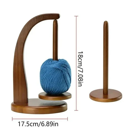 Supporto Gomitolo Filo in Legno Rotante con Sistema Magnetico – Porta Gomitolo per Uncinetto e Maglia