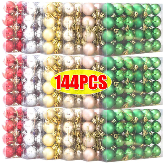 Set da 24-144 palline natalizie da 3 cm – Decorazioni natalizie infrangibili per alberi di Natale e feste