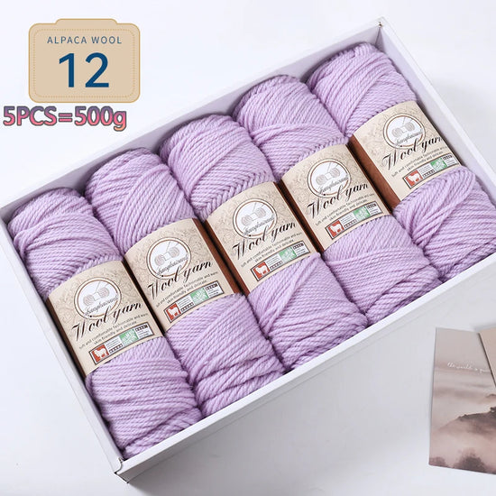 Set 5 gomitoli filato spesso alpaca 500 g – yarn grosso per maglioni, cappotti e crafting inverno