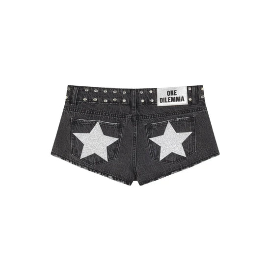 Shorts Jeans Donna Y2K con Stelle – Hot Pants Denim Streetwear