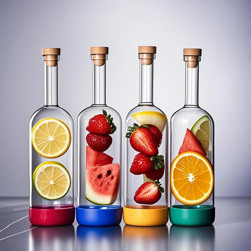 Bottiglia per Licuori in Vetro 800 ml con Scala Graduata per Cocktail e Cucina