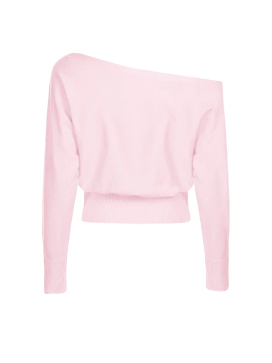 Maglione donna asimmetrico a collo alto e maniche lunghe