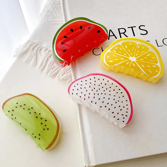 Pinza Capelli Frutta Kawaii – Clip Acrilica Grande Donna