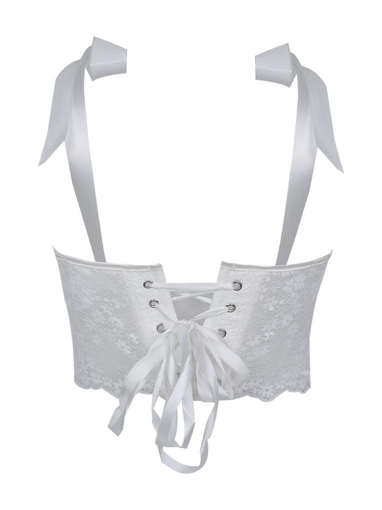 Corsetto Sexy in Pizzo Trasparente – Bustier Push Up Donna