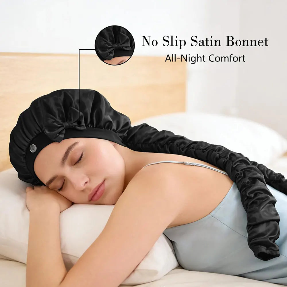 Cuffia Notte Extra Lunga per Trecce e Capelli Ricci – Satinata