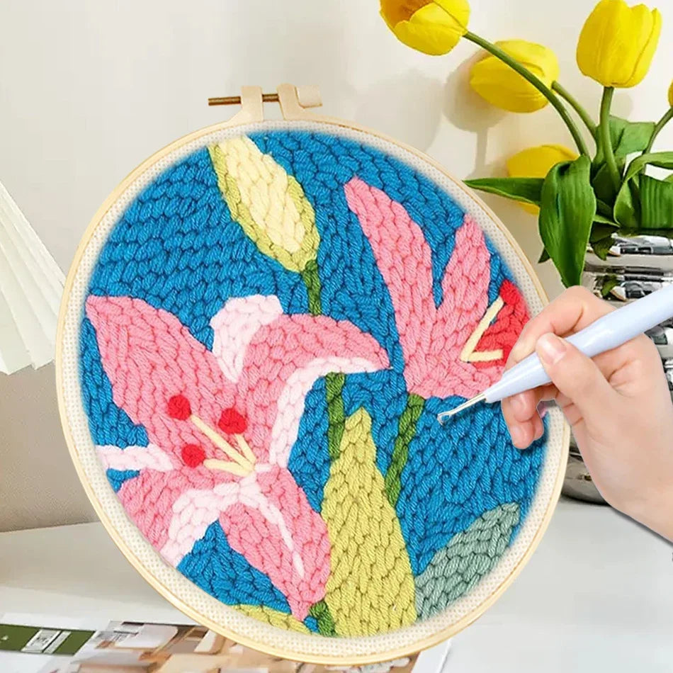 Kit Punch Needle Animali – Ricamo DIY Facile per Principianti