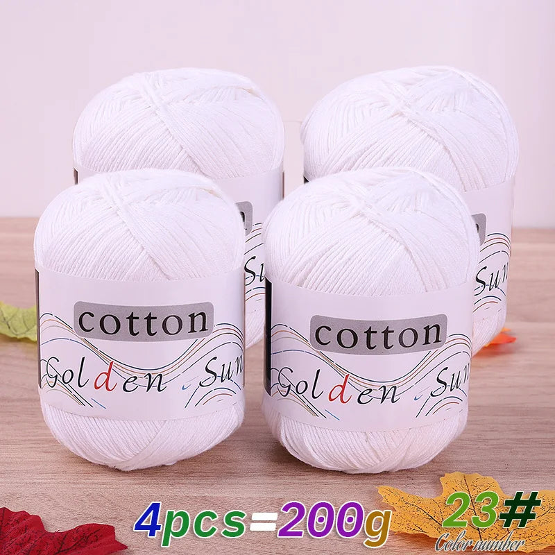 Filato in cotone 100% 200 g – filo medio-fino per uncinetto / knitting: maglioni, cappelli, copertine fai-da-te