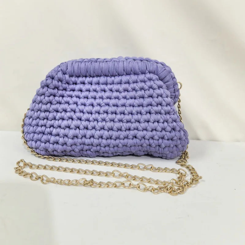Clutch donna crochet fatta a mano – pochette artigianale intrecciata ideale per il giorno