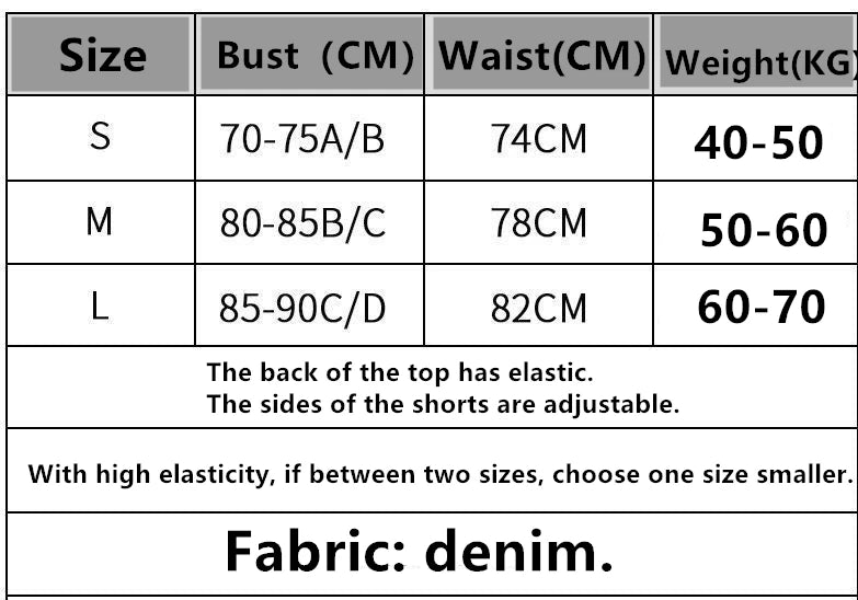 Bikini cowgirl effetto denim sexy – Look 2025 per spiaggia e party
