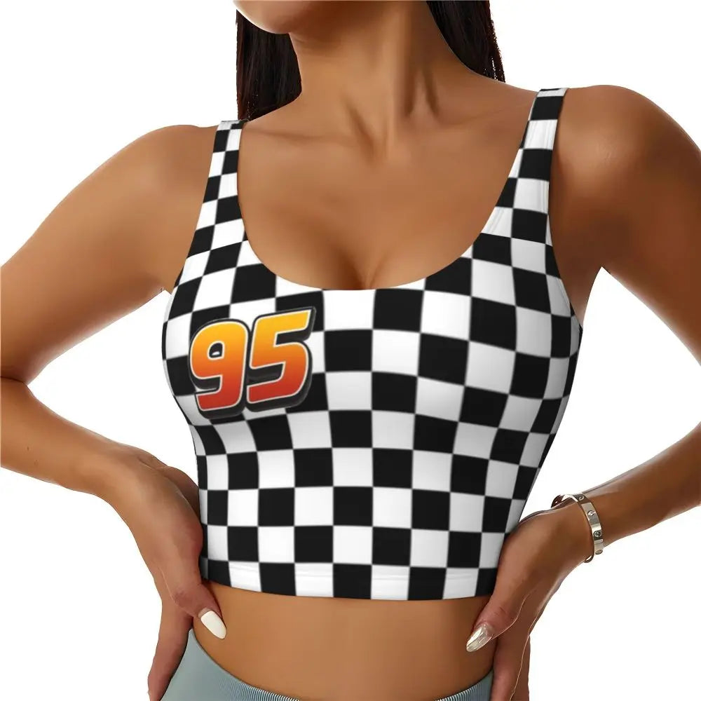 Maglia cars SaettaMcQueen Donna | Cartoon Fitness Crop Top Cars
