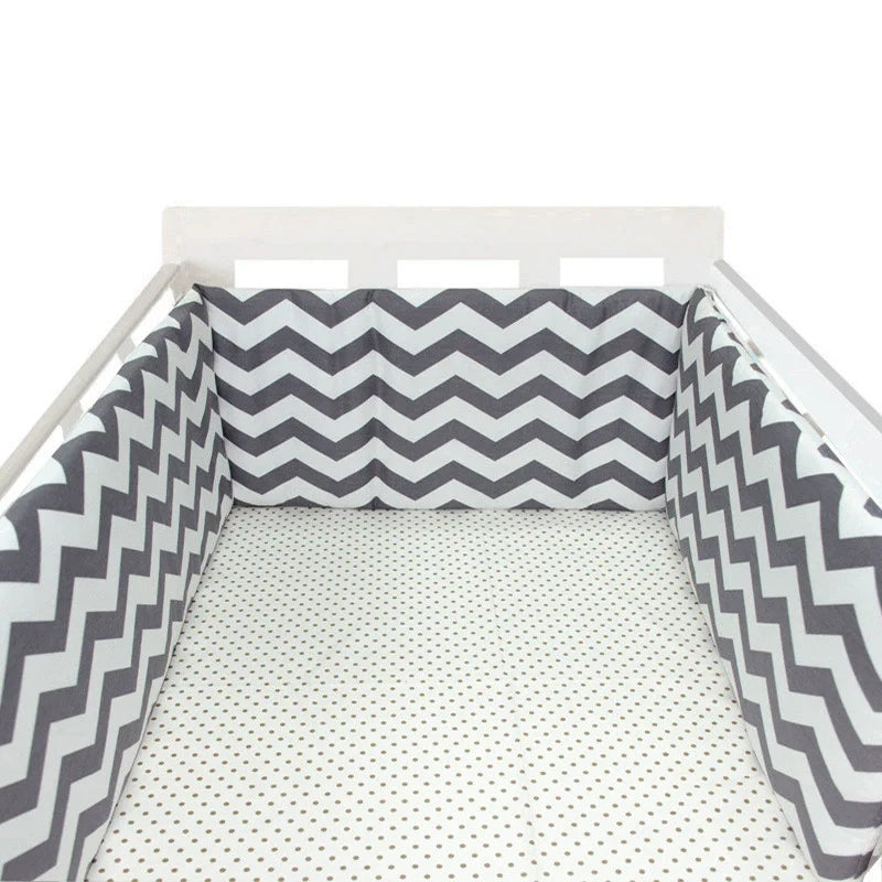 Paracolpi Lettino Imbottito 200 × 30 cm in Cotone con Fodera Removibile