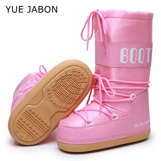 Stivali da neve donna 2026 con plateau e lacci – snow boots imbottiti invernali medio-polpaccio, calzatura fashion per neve e città