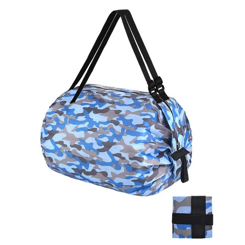 Shopper pieghevole grande capacità in nylon camouflage – Borsa da viaggio riutilizzabile leggera