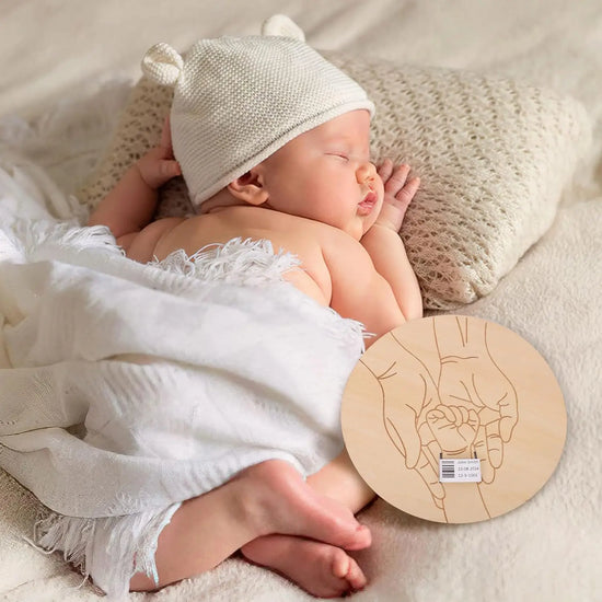 Porta Braccialetto Nascita Neonato – Targhetta Hello World in Legno