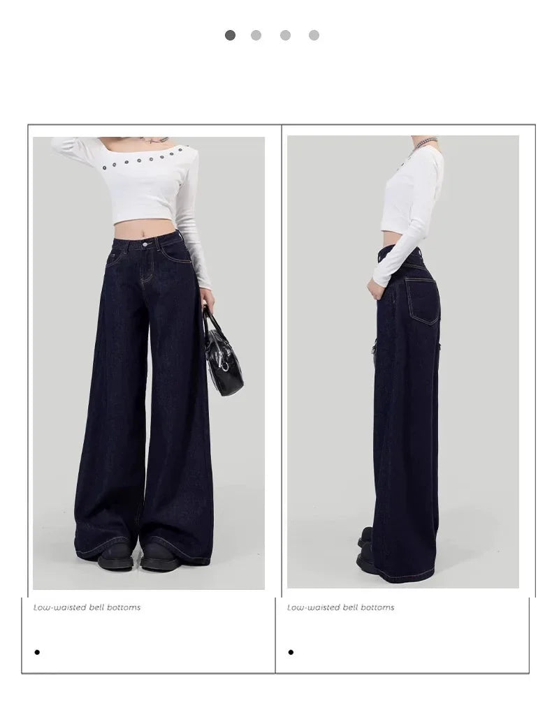 Jeans donna vita alta loose fit – Gamba dritta / wide-leg elegante per l’autunno / inverno