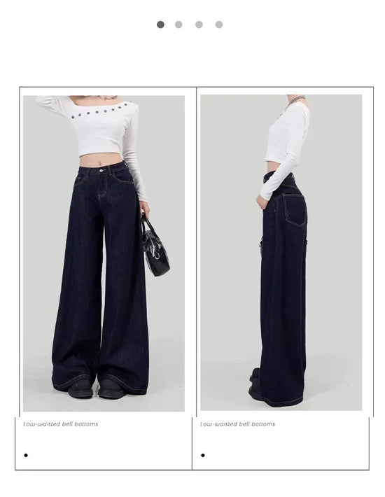 Jeans donna vita alta loose fit – Gamba dritta / wide-leg elegante per l’autunno / inverno