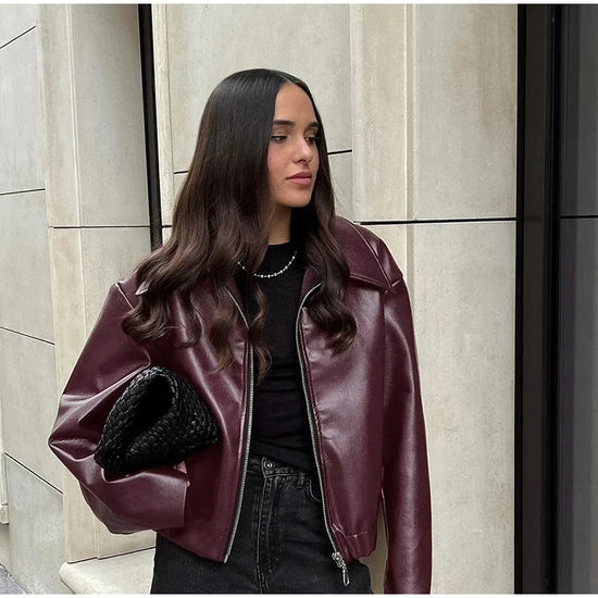 Giacca Donna in Similpelle con Zip e Colletto - immagine 16