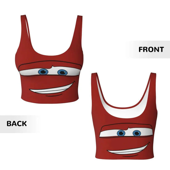 Maglia cars SaettaMcQueen Donna | Cartoon Fitness Crop Top Cars